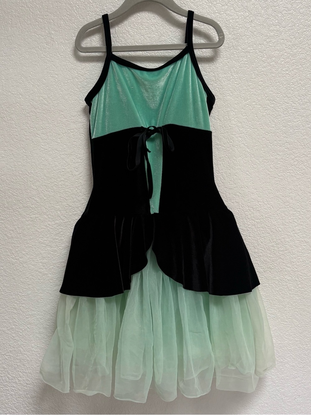 Girls Black and Mint Green Fairy Costume Dress